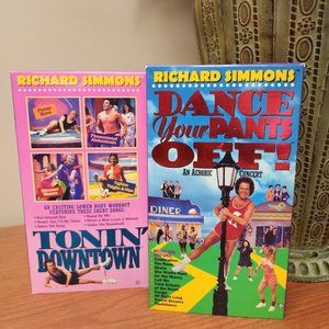 Richard Simmons VHS Lot - Dance Your Pants OFf & Tonin' Downtown